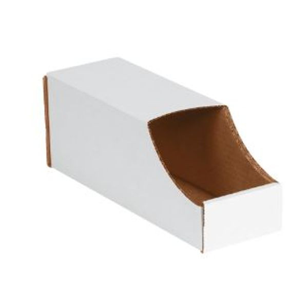 White Stackable Corrugated Cardboard Bin Boxes