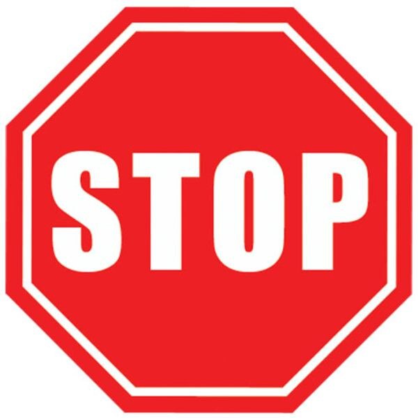 DuraStripe Floor Stop Sign, Self-ad