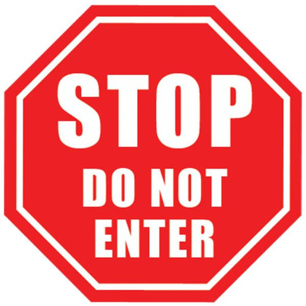 DuraStripe Floor Stop Sign, Stop Do