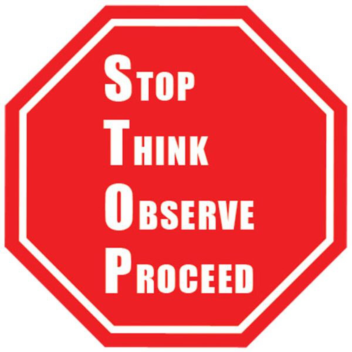DuraStripe Floor Stop Sign, Stop Th