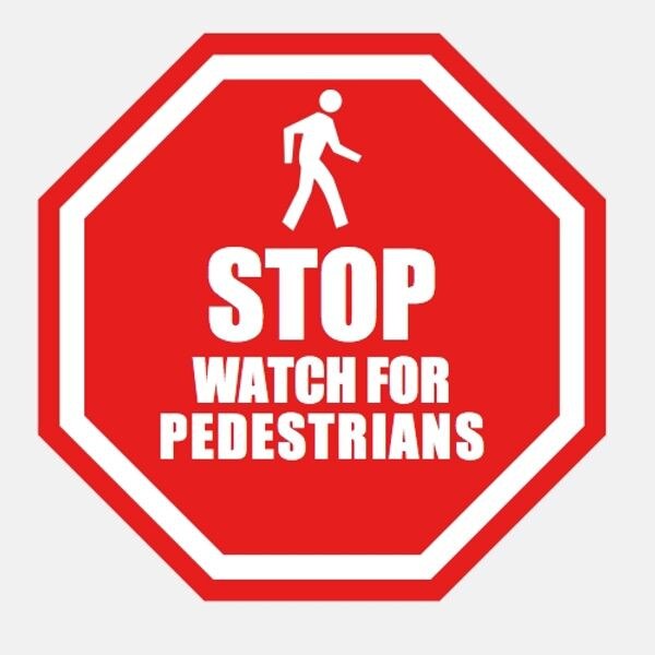 DuraStripe Floor Stop Sign, Stop Wa