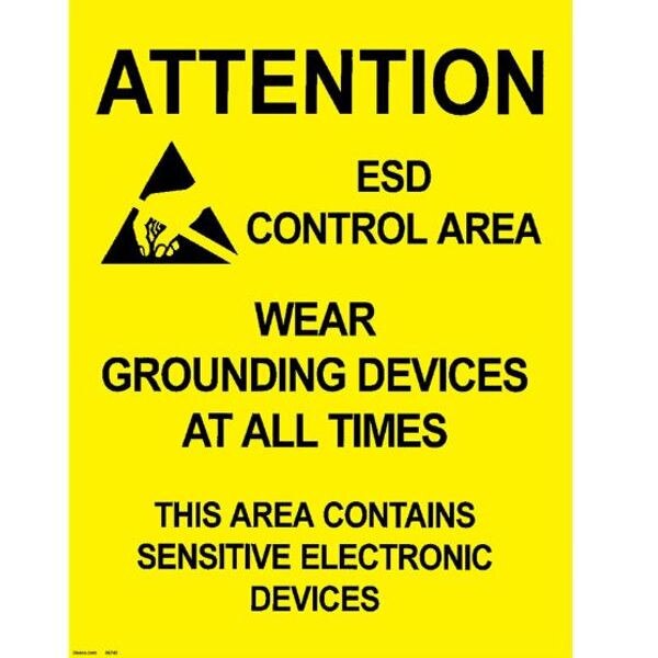 Desco 06742 ESD Area Poster, Black