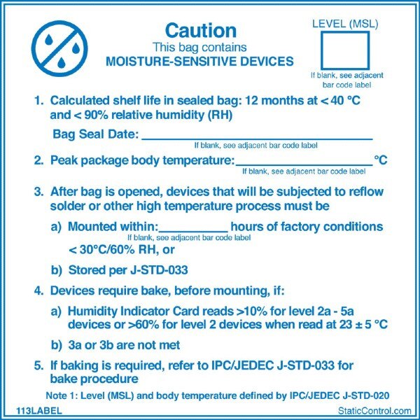 SCS 3-Spot Humidity Indicator Card, 5% 10% 15% RH (Can of 125)