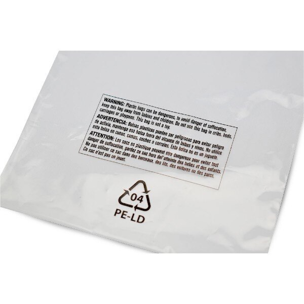 Suffocation Warning Bags, Open Top,