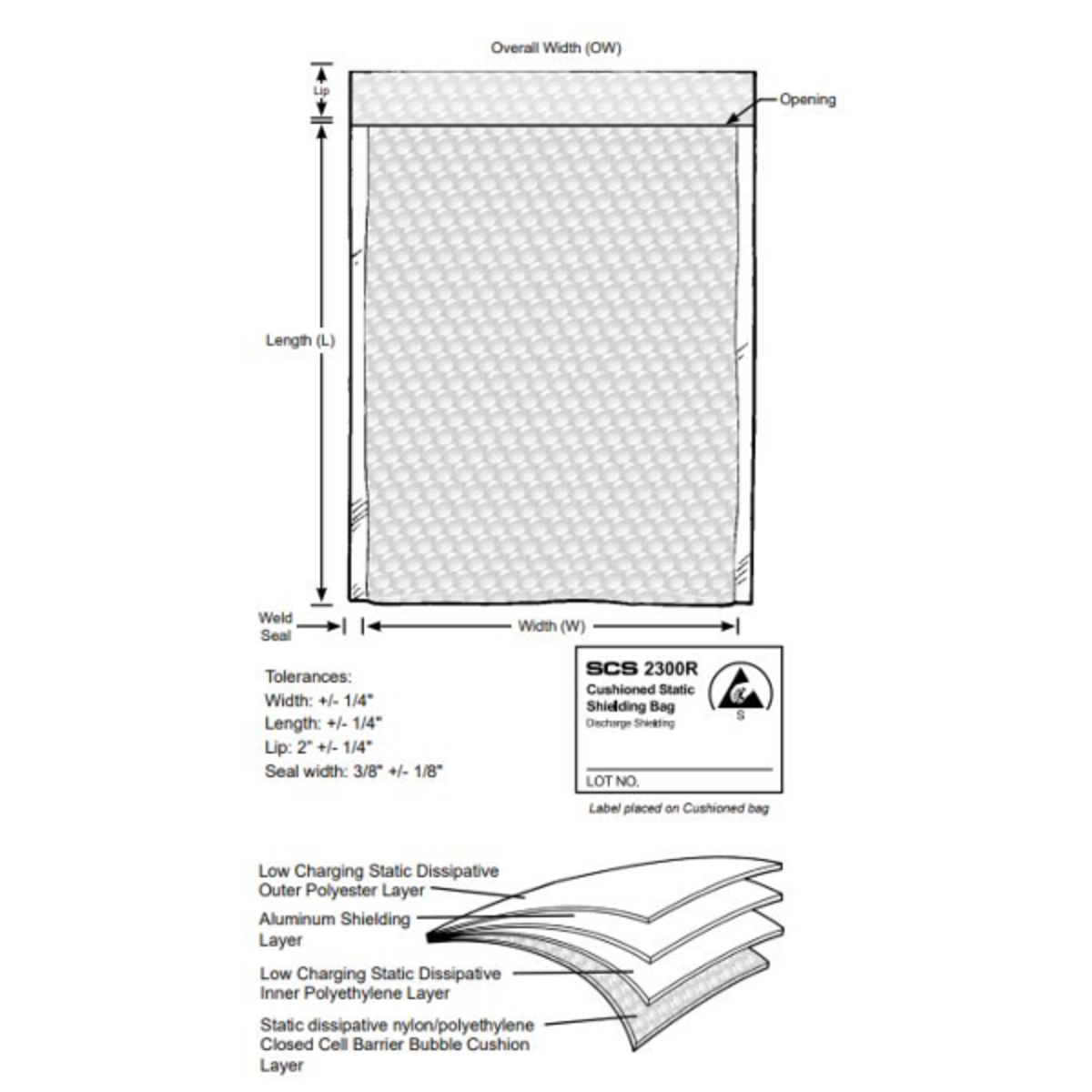 SCS 2301218 Static Shielding Cushio