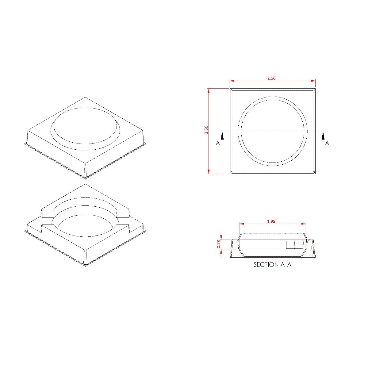 2498 Optics Tray Dimensions