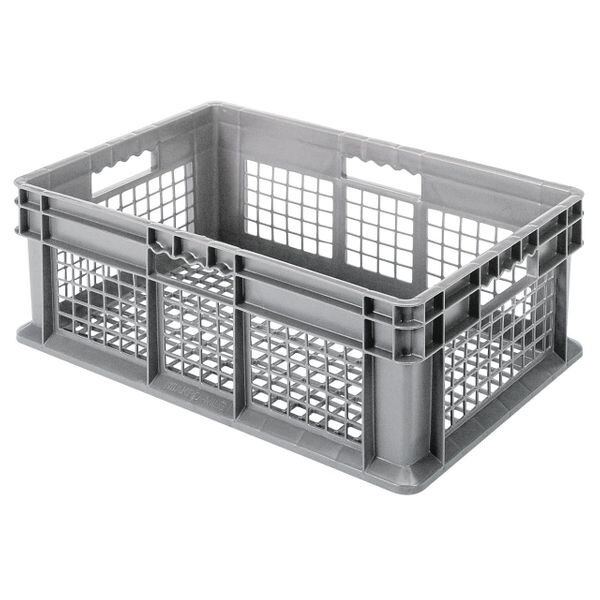 Akro-Mils Attached Lid Container, Gray