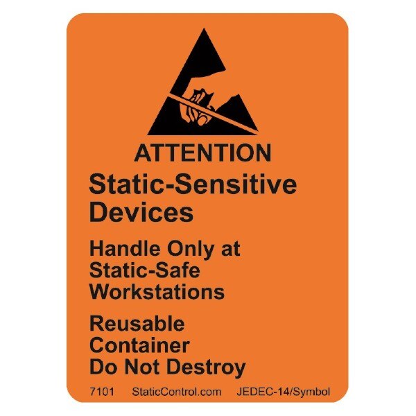 thumbnail image 2 of Reusable Container ESD Warning Stickers For Static Sensitive 2 of 14