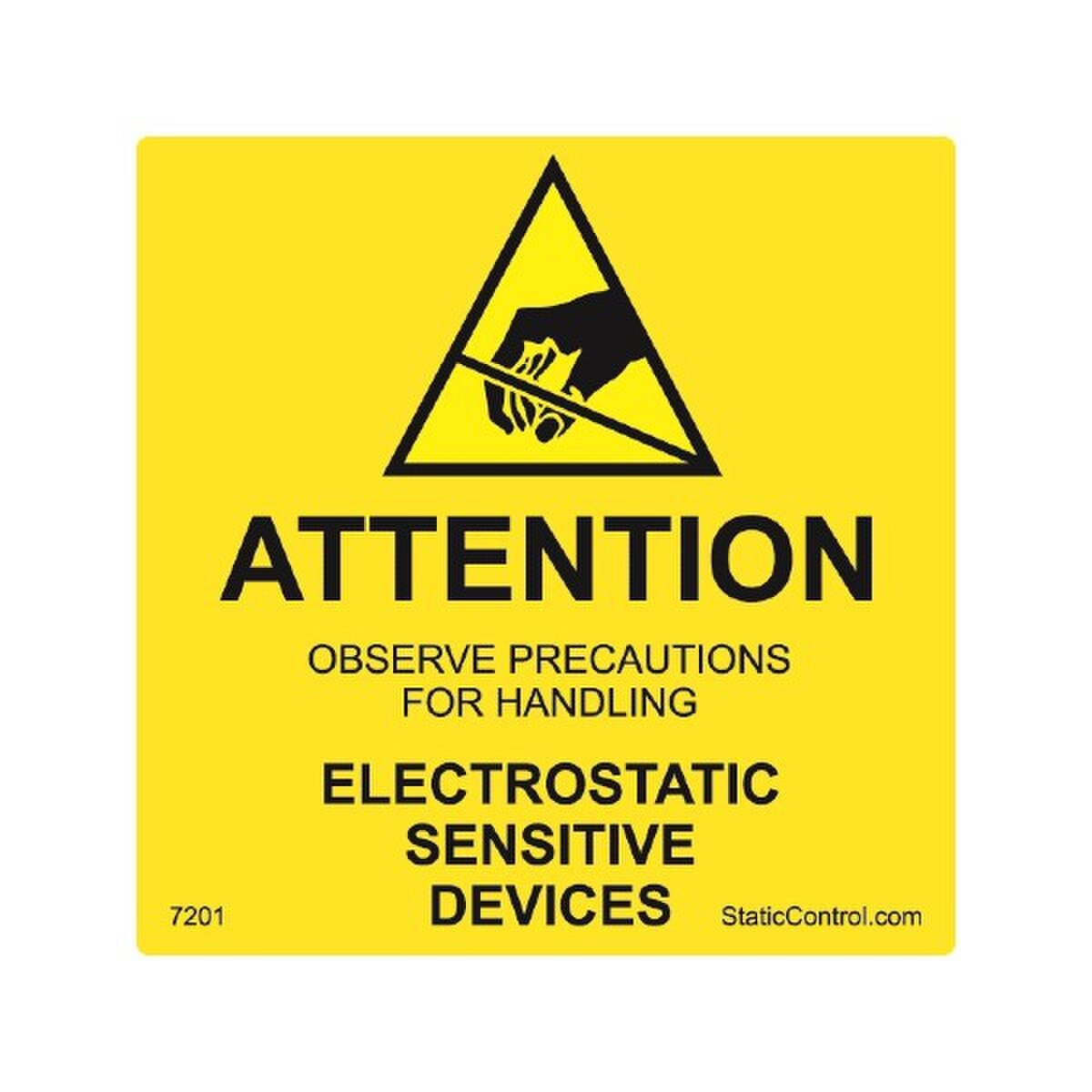 SCS 7201 Reusable Caution ESD Label