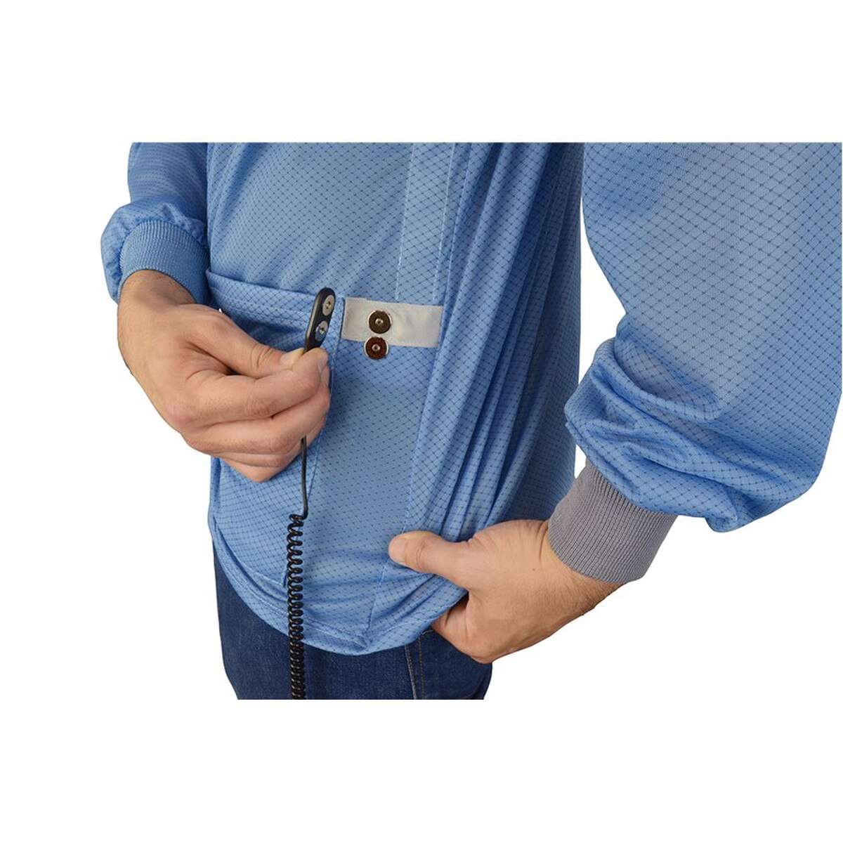 SCS 770100 ESD Blue Smock Jacket, D