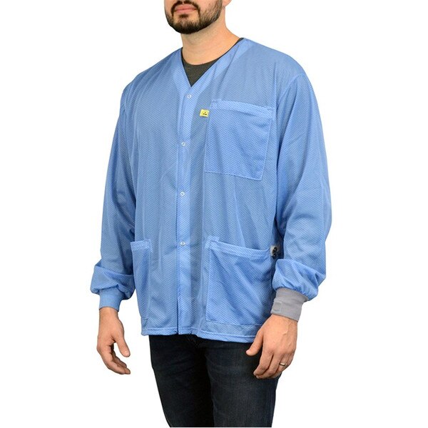 SCS 770103 ESD Blue Smock Jacket, D