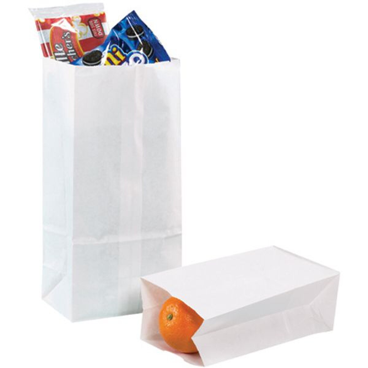 White Grocery Bags - #4, 5" x 3-1/4