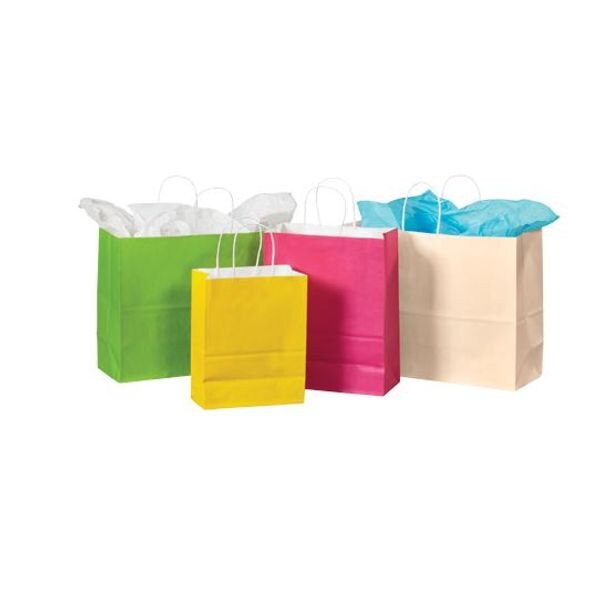 White Tinted Paper Shopping Bags, 8