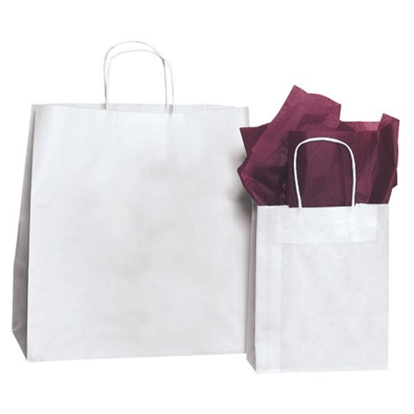 White Paper Shopping Bags - Cub, 8"