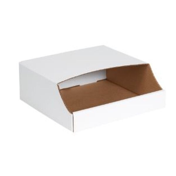 White Stackable Corrugated Bins, 12
