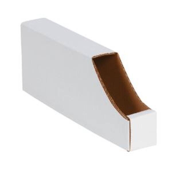 White Stackable Corrugated Bins, 2"