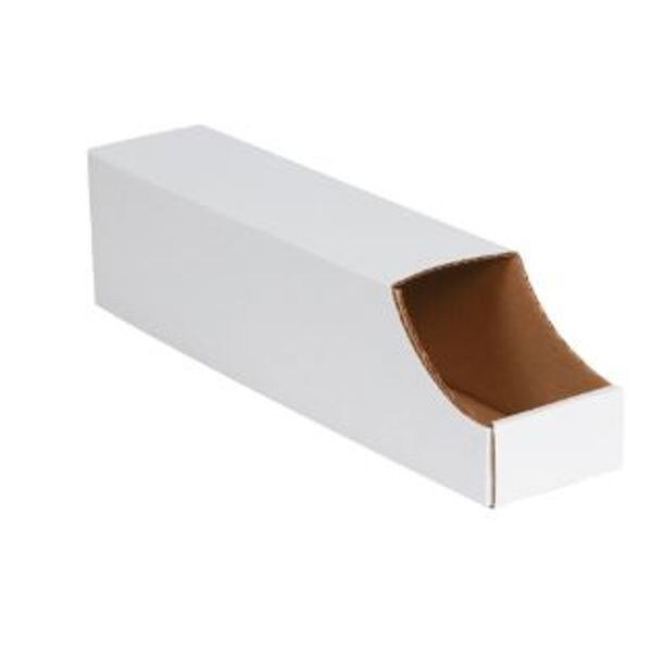 White Stackable Corrugated Bins, 4"