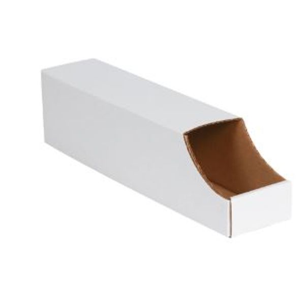 White Stackable Corrugated Bins, 4"