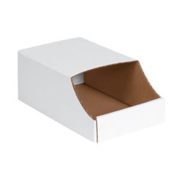 White Stackable Corrugated Bins, 7"