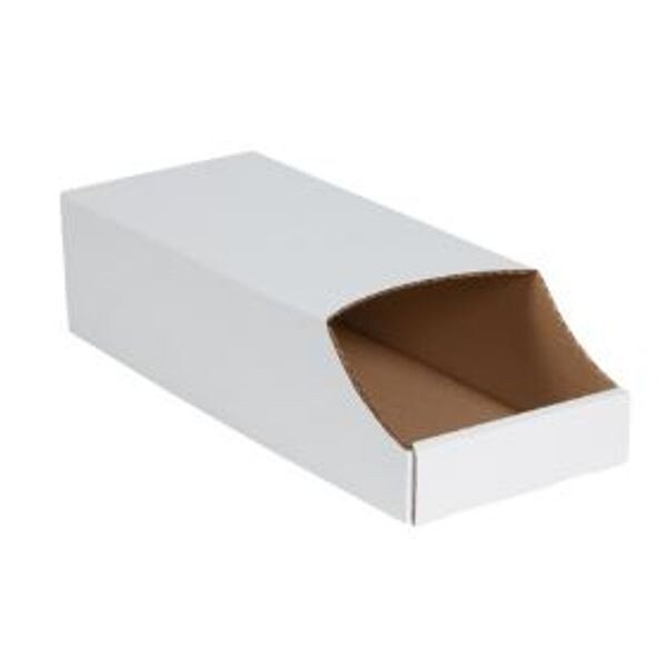 White Stackable Corrugated Bins, 7"