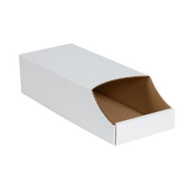 White Stackable Corrugated Bins, 8"