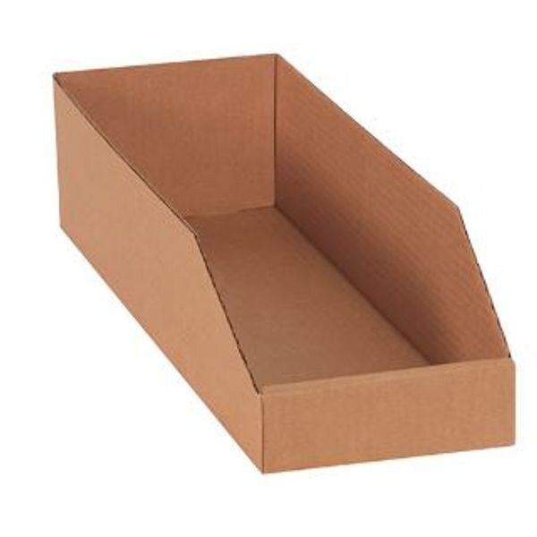 Kraft Corrugated Open Bins, 6" x 18