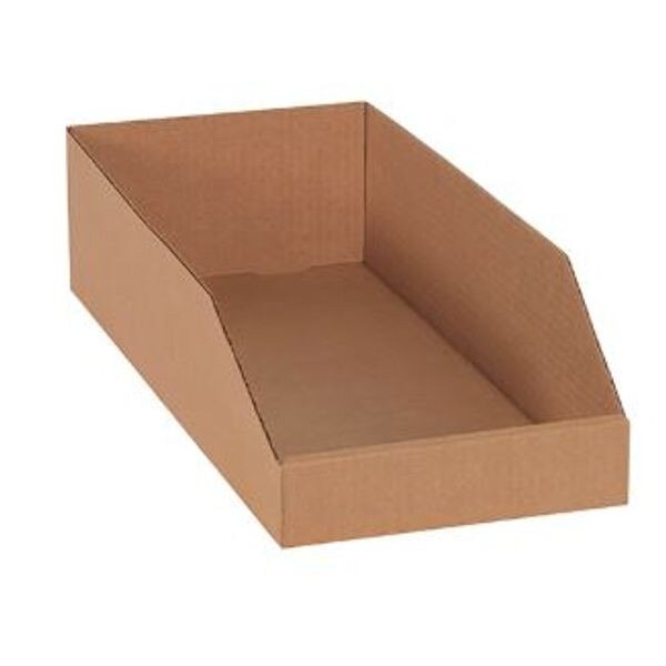 Kraft Corrugated Open Bins, 8" x 18
