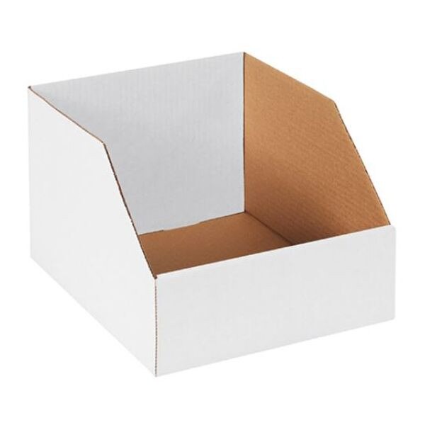 White Jumbo Bin Box, 10" x 12" x 8"
