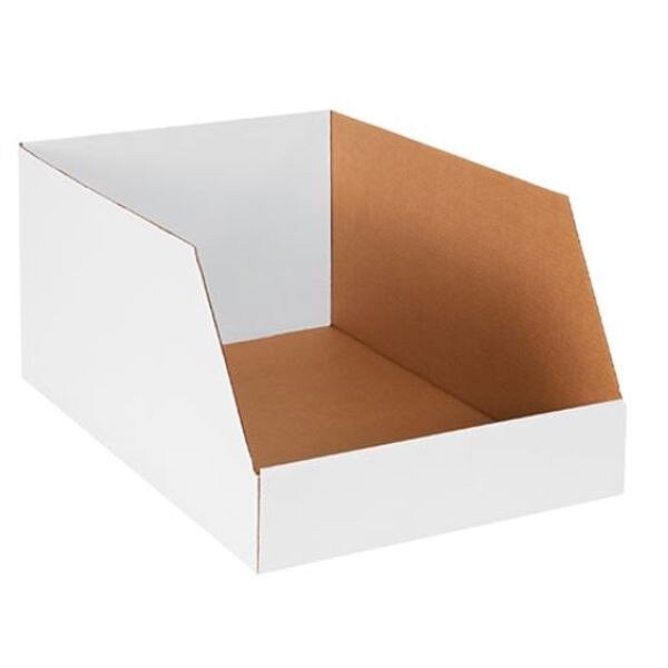 White Jumbo Bin Box, 16" x 24" x 12
