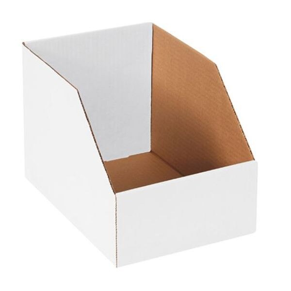 White Jumbo Bin Box, 8" x 12" x 8",