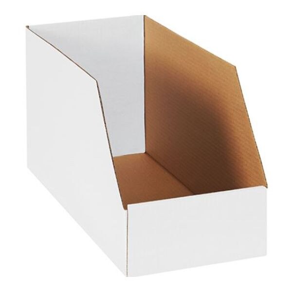 White Jumbo Bin Box, 8" x 18" x 10"