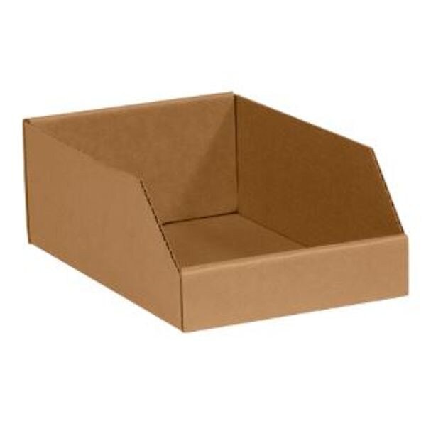 Kraft Corrugated Open Bins, 10" x 1