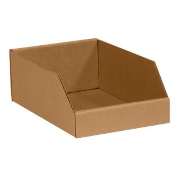 Kraft Corrugated Open Bins, 10" x 1