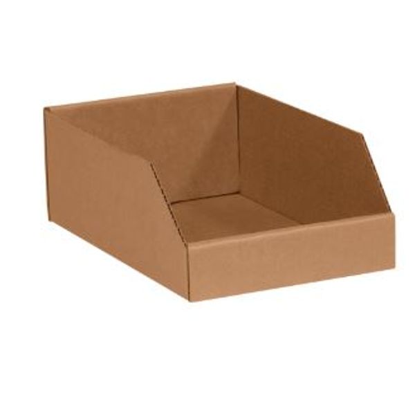 Kraft Corrugated Open Bins, 12" x 1
