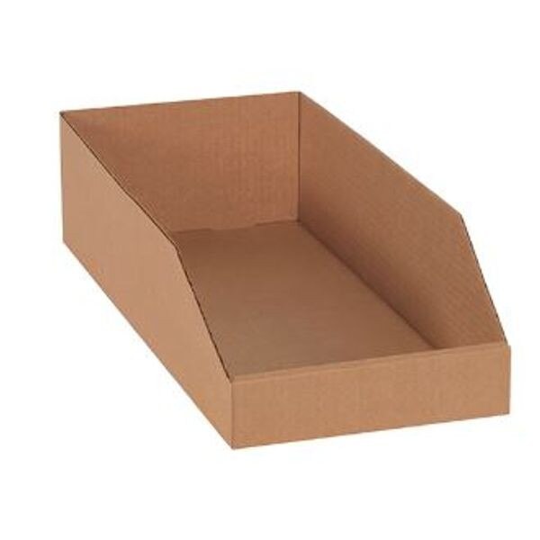 Kraft Corrugated Open Bins, 12" x 2
