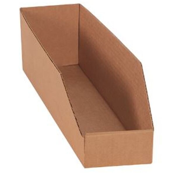 Kraft Corrugated Open Bins, 4" x 24
