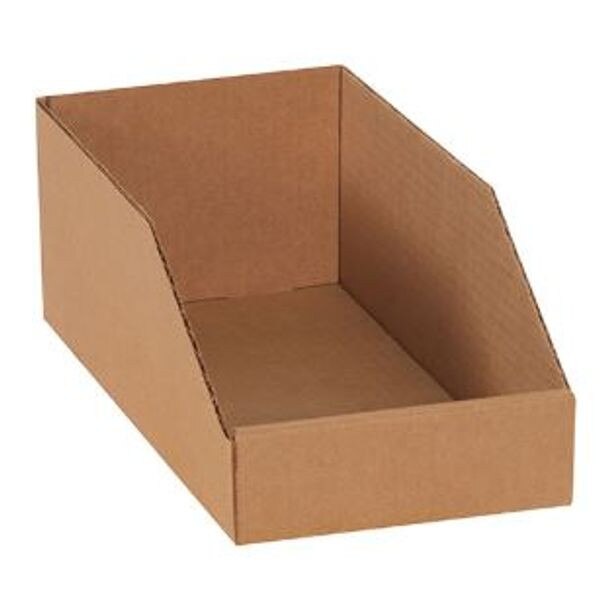 Kraft Corrugated Open Bins, 6" x 12
