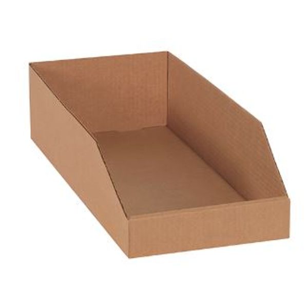 Kraft Corrugated Open Bins, 8" x 24