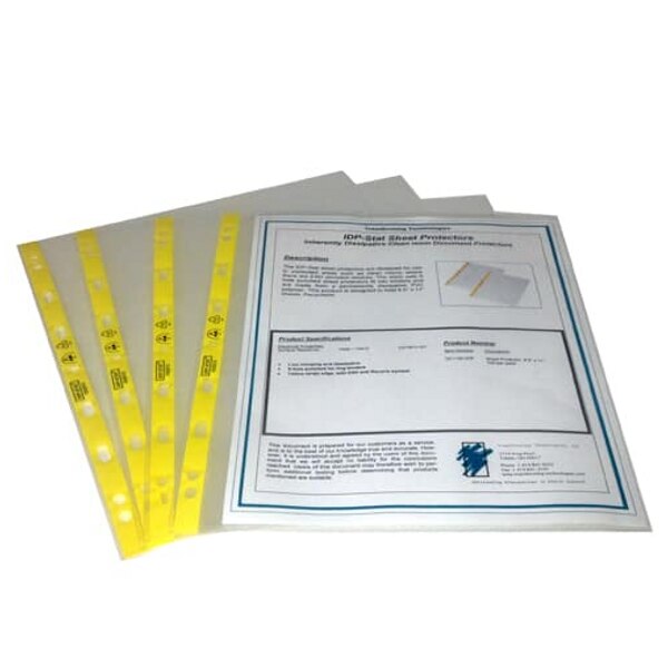 Sheet Protectors; Multiple Sizes, Sewn, ESD Static Safe Clear Vinyl,  100/pack, AR-20706.5-SW-OP - Cleanroom World