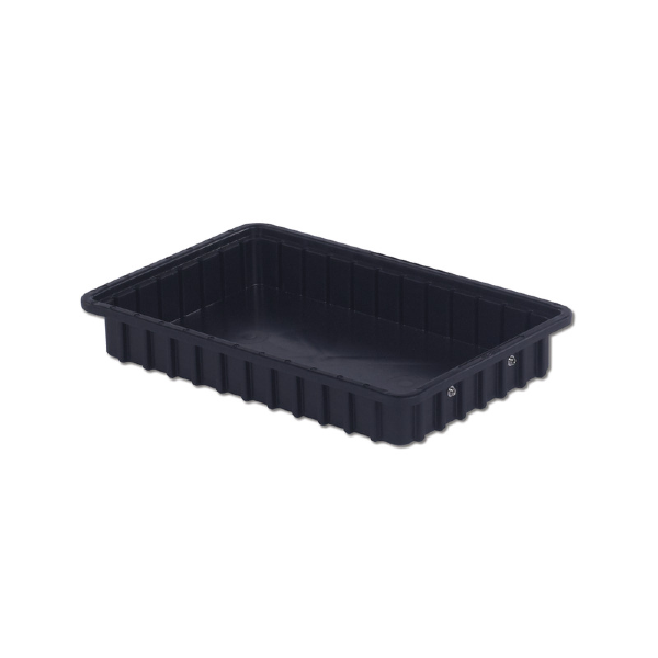 Stackable Black ESD Tote Box; Conductive, 22.50 x 17.50 x 3.00 6300-30