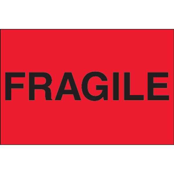 Fragile - (Fluorescent Red) Label,
