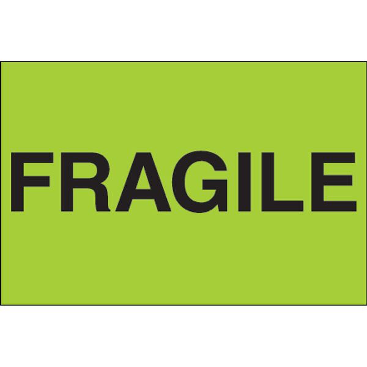 Fragile - (Fluorescent Green) Label