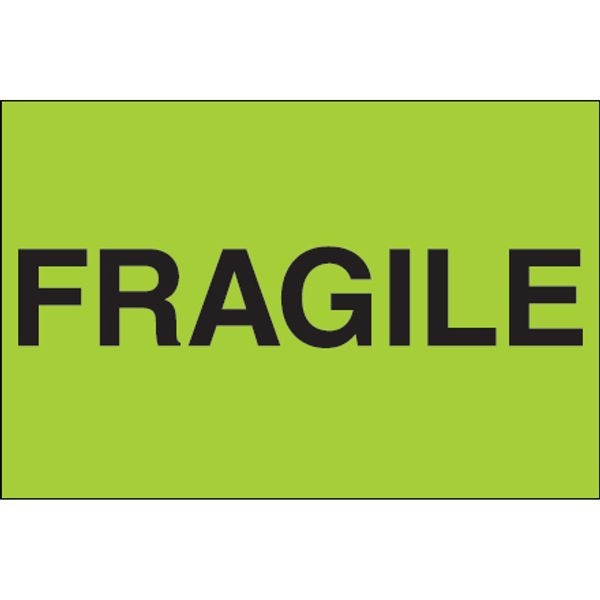 Fragile - (Fluorescent Green) Label