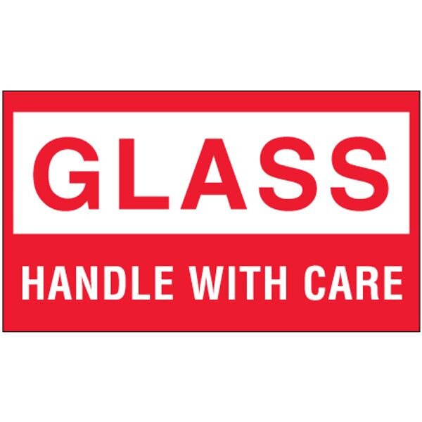 Glass - Handle With Care Label, 3"