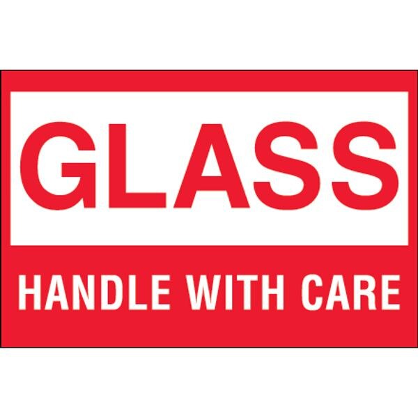 Glass - Handle With Care Label, 2"