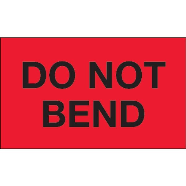 Do Not Bend Label, Fluorescent Red,