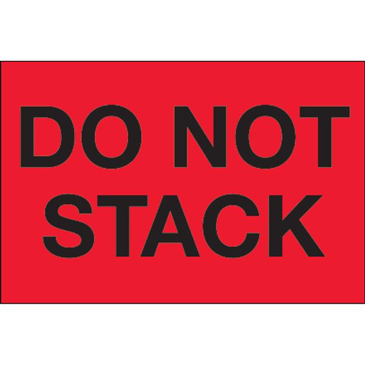 Do Not Stack Label, Fluorescent Red