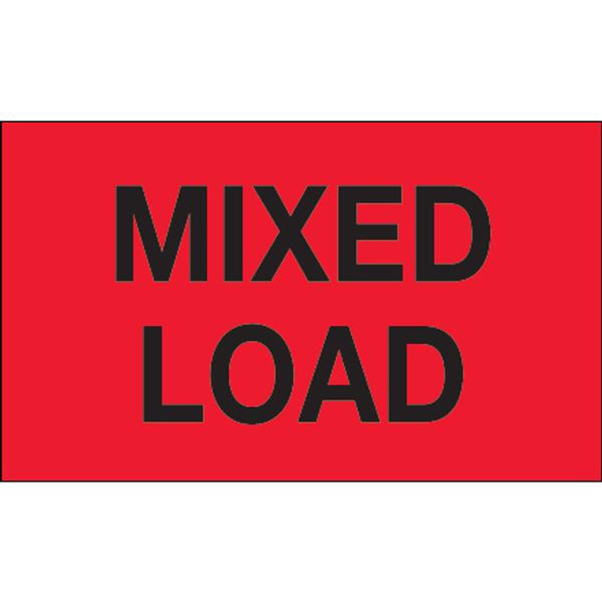 Mixed Load Label, Fluorescent Red,