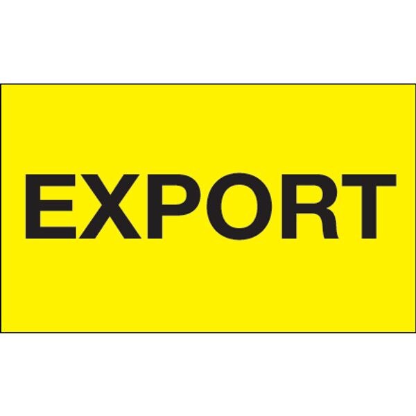 Export Label, Fluorescent Yellow, 3