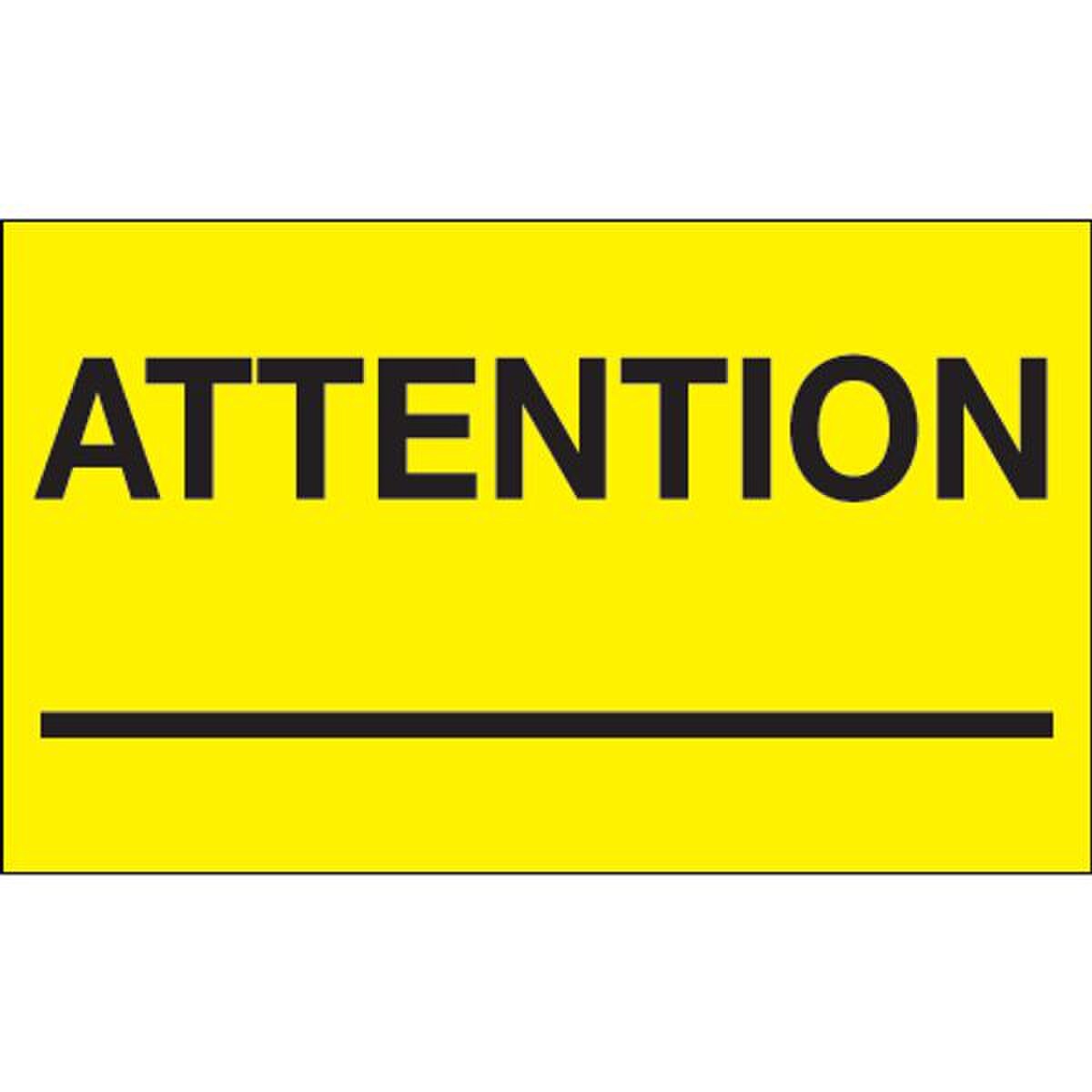 Attention Label, Fluorescent Yellow